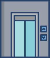 Elevator linear color illustration vector