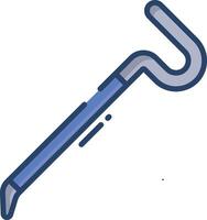 Crowbar linear color illustration vector