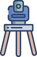 Theodolite linear color illustration vector