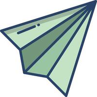 Paper Plane linear color illustration vector