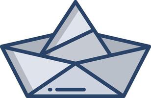 Paper Boat linear color illustration vector