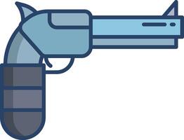 pistola flor lineal color ilustración vector