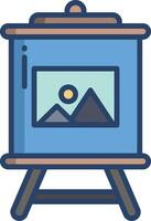 Canvas Painting linear color illustration vector