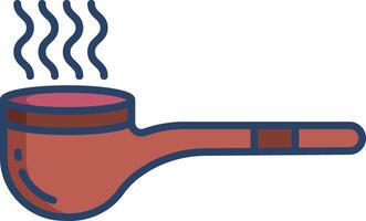 smoking pipe linear color illustration vector