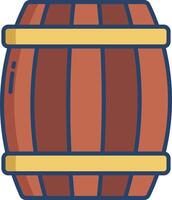 Cask linear color illustration vector