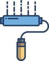 Paint Roller linear color illustration vector