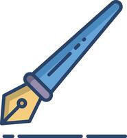Ink Pen linear color illustration vector