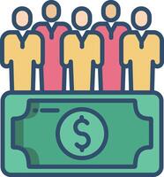 Wealth Community linear color illustration vector