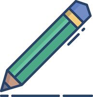 Pencil linear color illustration vector