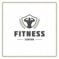 Fitness gym badge or emblem illustration. vector