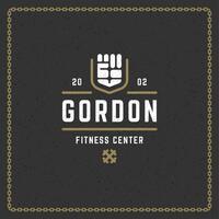 Fitness gym badge or emblem illustration. vector