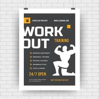 Fitness flyer layout template design for sport event, tournament or championship modern typography illustration vector