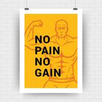 Fitness motivation poster retro typographic quote design template vector