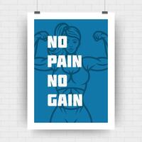 Fitness motivation poster retro typographic quote design template vector