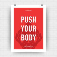 Fitness motivation poster retro typographic quote design template Illustration vector