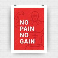 Fitness motivation poster retro typographic quote design template vector