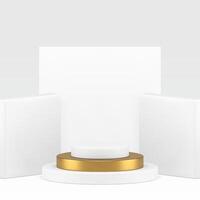 Elegant luxury geometric 3d podium mock up for cosmetic product show realistic illustration vector