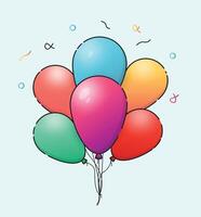 Happy moment celebration concept a set of various color balloons on an isolated background vector