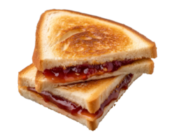 geroosterd brood belegd broodje met aardbei jam geïsoleerd Aan een transparant achtergrond png