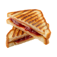 toast sandwich with strawberry jam isolated on a transparent background png