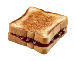 toast sandwich with strawberry jam isolated on a transparent background png