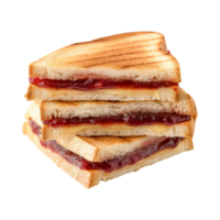 crostini Sandwich con fragola marmellata isolato su un' trasparente sfondo png