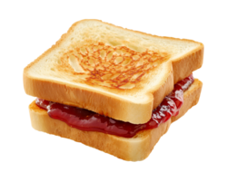 geroosterd brood belegd broodje met aardbei jam geïsoleerd Aan een transparant achtergrond png