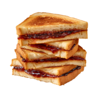 toast sandwich with strawberry jam isolated on a transparent background png