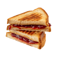 Toast Sandwich mit Erdbeere Marmelade isoliert auf ein transparent Hintergrund png