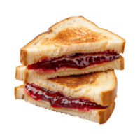 Toast Sandwich mit Erdbeere Marmelade isoliert auf ein transparent Hintergrund png