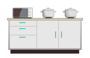 gas- fornuis, kastje, magnetronoven png