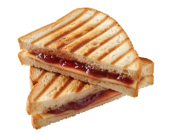 pain grillé sandwich avec fraise confiture isolé sur une transparent Contexte png