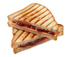 geroosterd brood belegd broodje met aardbei jam geïsoleerd Aan een transparant achtergrond png