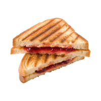 pain grillé sandwich avec fraise confiture isolé sur une transparent Contexte png