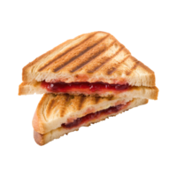 Toast Sandwich mit Erdbeere Marmelade isoliert auf ein transparent Hintergrund png