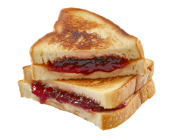 Toast Sandwich mit Erdbeere Marmelade isoliert auf ein transparent Hintergrund png