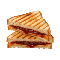 toast sandwich with strawberry jam isolated on a transparent background png