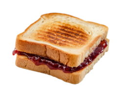 Toast Sandwich mit Erdbeere Marmelade isoliert auf ein transparent Hintergrund png