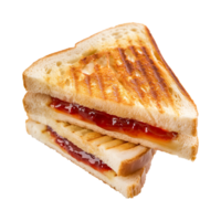 toast sandwich with strawberry jam isolated on a transparent background png