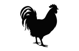 Hen Silhouette black Clipart, Chicken black Silhouette isolated on a white background vector