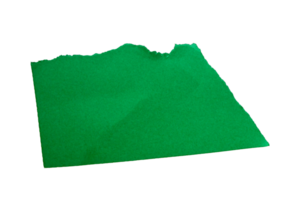 Ripped or torn green paper piece on transparent background. copy space png