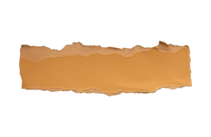 Ripped or torn orange paper piece on transparent background. copy space png