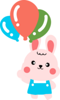 cute bunny with balloons png