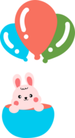 süß Hase mit Luftballons png