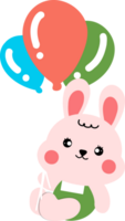 mignonne lapin avec des ballons png