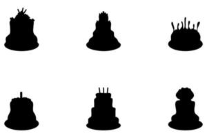 Silhouette of birthday cake. celebration flat illustration vector