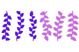 Flower vine icon set. Botanical decoration vector