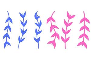 Flower vine icon set. Botanical decoration vector