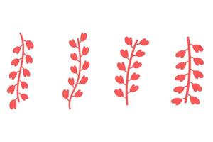 Flower vine icon set. Botanical decoration vector