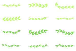 Flower vine icon set. Botanical decoration vector